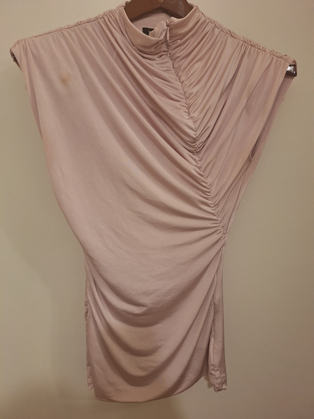 Women’s Ruched High-Neck Dress in Blush